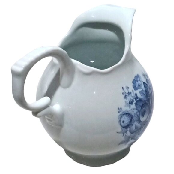 White & Blue Flower Decorated Ceramic Milk Jug by Inspiration, Rigaud, QC - Picture 4 of 7